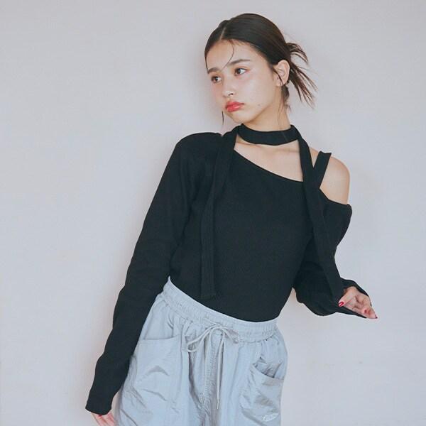 【DHOLIC】帶蝴蝶結領長袖T恤