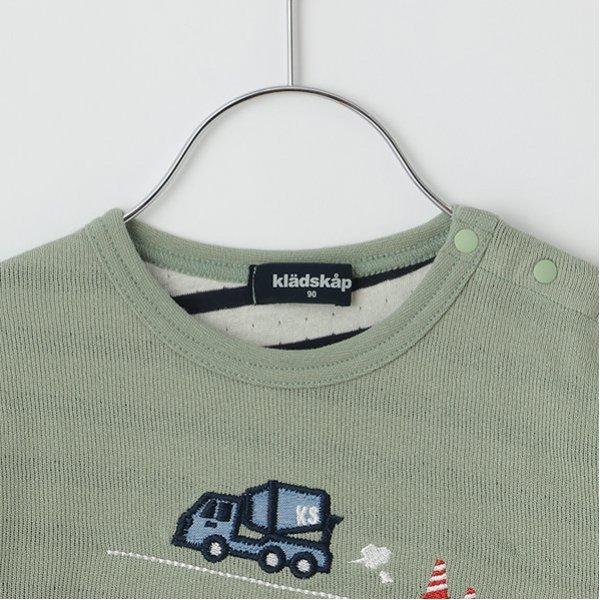 汽車刺繡夾層長袖T恤