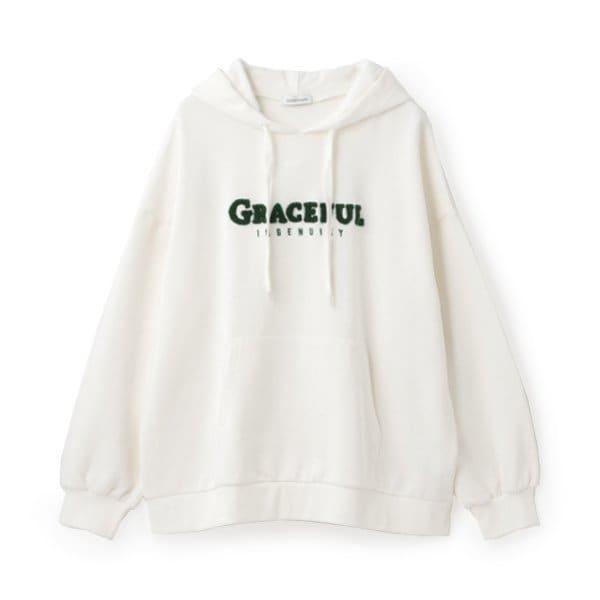 【GOODPRICE】毛圈繡字母連帽衛衣