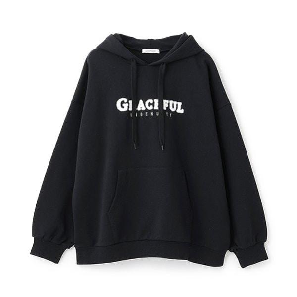 【GOODPRICE】毛圈繡字母連帽衛衣