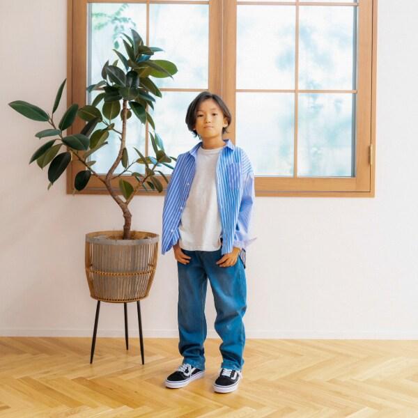 條紋寬鬆版型長袖襯衫