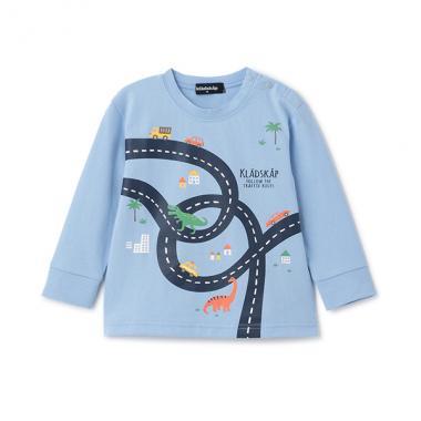 【人氣商品】【直營店無售】汽車×道路×恐龍長袖T恤