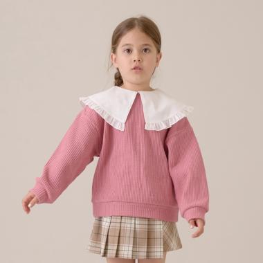【ふわふワッフル】帶荷葉邊領上衣
