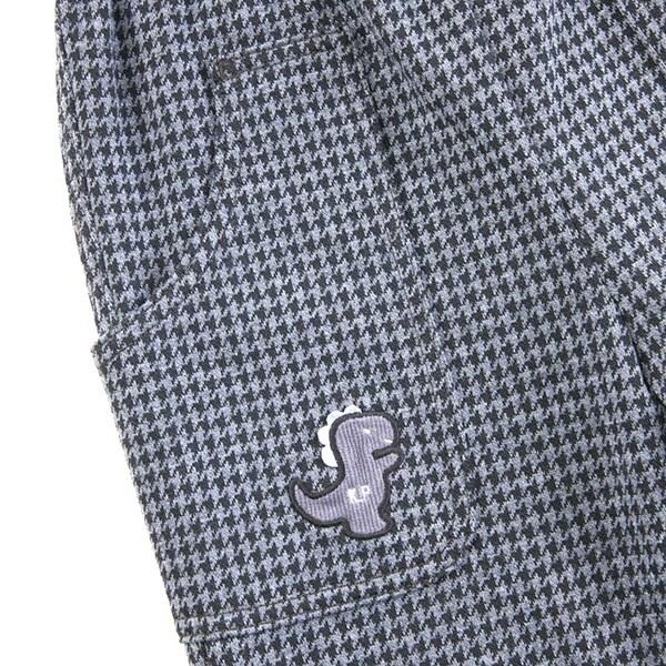 千鳥格提花恐龍兒童褲(80~110)