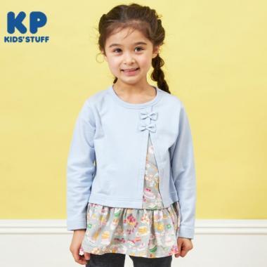 KP 兔子甜品圖案拼接長袖長款上衣(80~150)