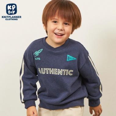 KPBOY 拼接領設計加絨衛衣(110~140)