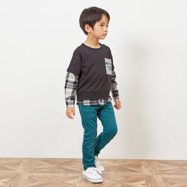 KPBOY 斜紋彈力加絨長褲(80~150)