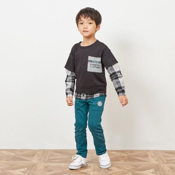 KPBOY 斜紋彈力加絨長褲(80~150)