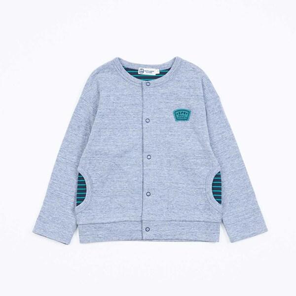 KPBOY 針織天竺內襯條紋開衫(80~130)