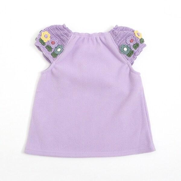 KP 針織花裝飾袖針織絨背心(80~130)