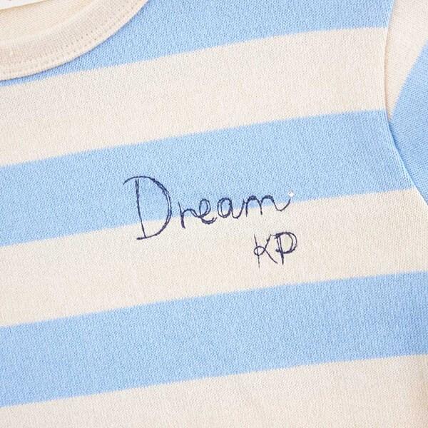 KP 粗條紋下襬波浪邊連衣裙(90~160)