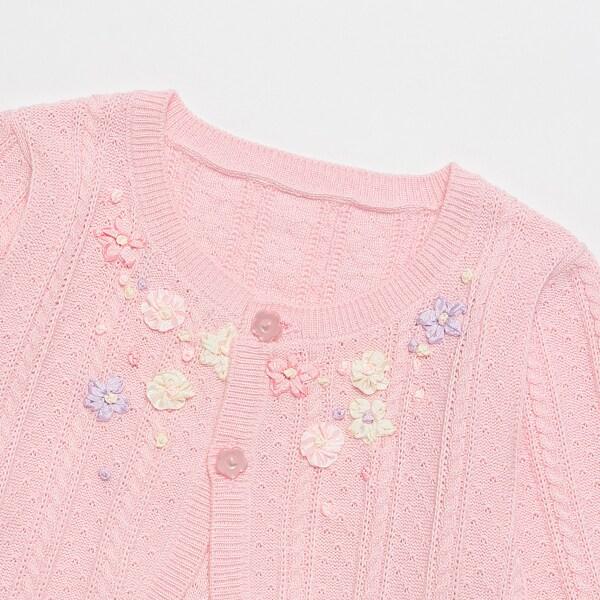 蝴蝶結刺繡針織開衫