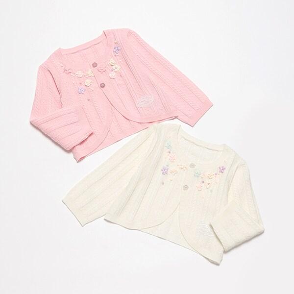 蝴蝶結刺繡針織開衫