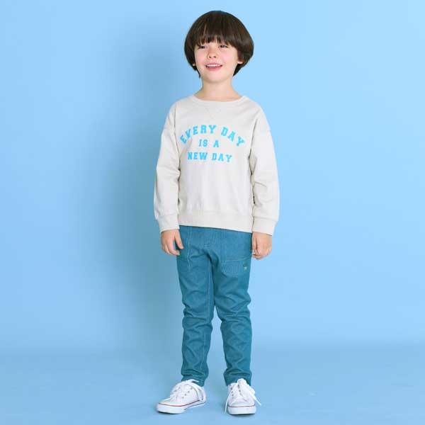 印花標誌衛衣風長袖T恤(100~130)