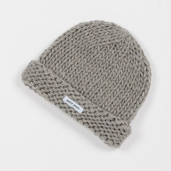 粗針卷邊針織帽