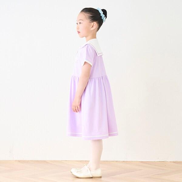 【芭蕾】前開襟水手領短袖連衣裙