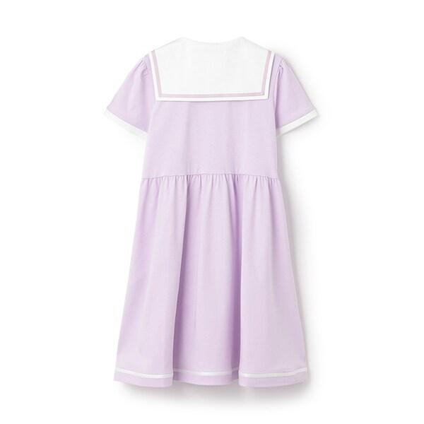 【芭蕾】前開襟水手領短袖連衣裙