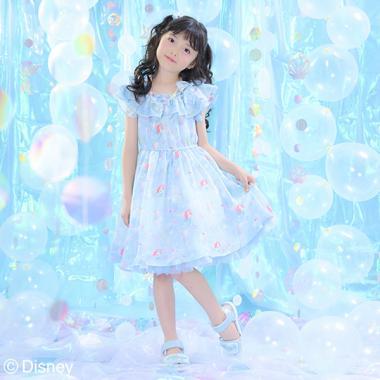 【《迪士尼》愛麗兒】全印花連衣裙