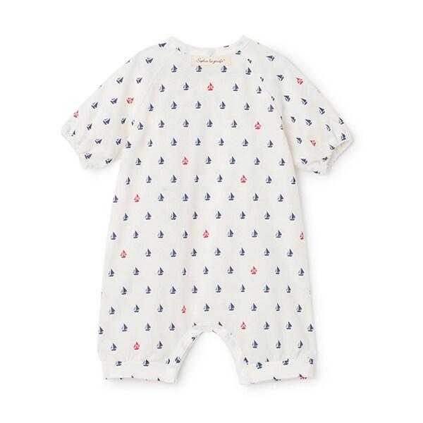 帆船印花新生兒服
