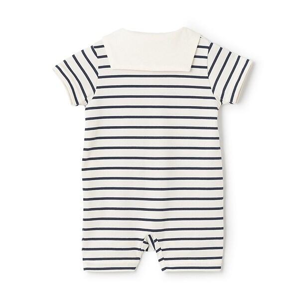 條紋水手風短款連體衣