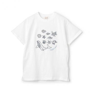 【接觸冷感】海洋刺繡短袖T恤(青少年款)