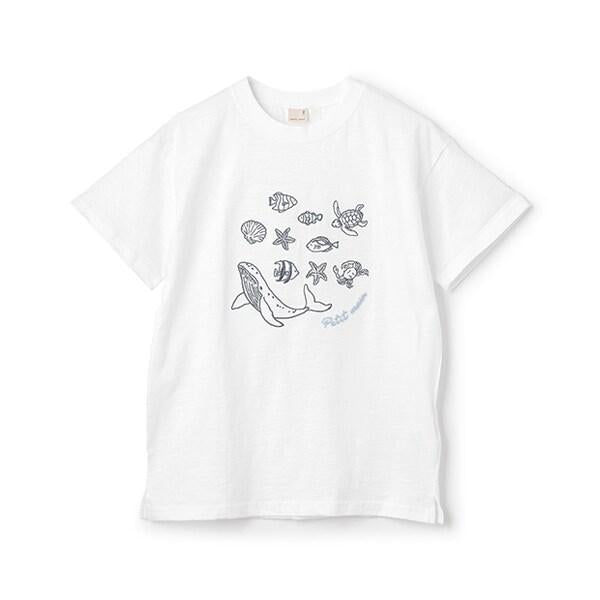 【接觸冷感】海洋刺繡短袖T恤(青少年款)