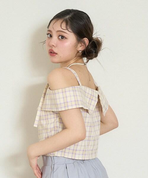 一字肩腰帶襯衫【韓國時尚】