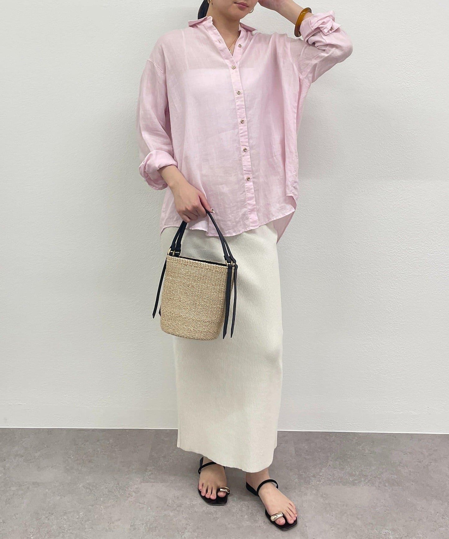 【Loungedress】和紙羅紋針織半身裙
