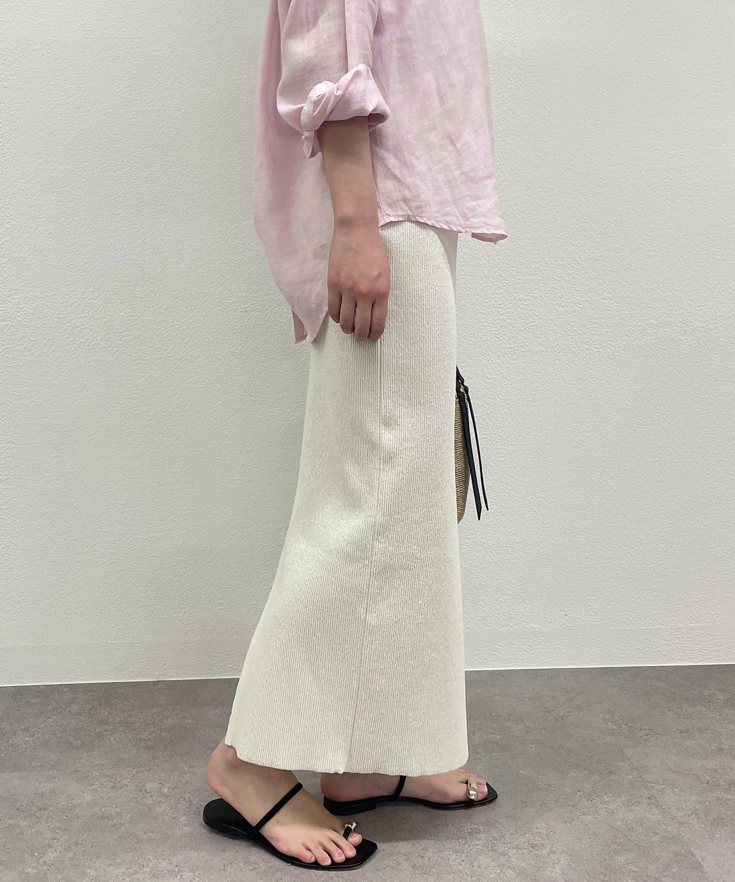 【Loungedress】和紙羅紋針織半身裙