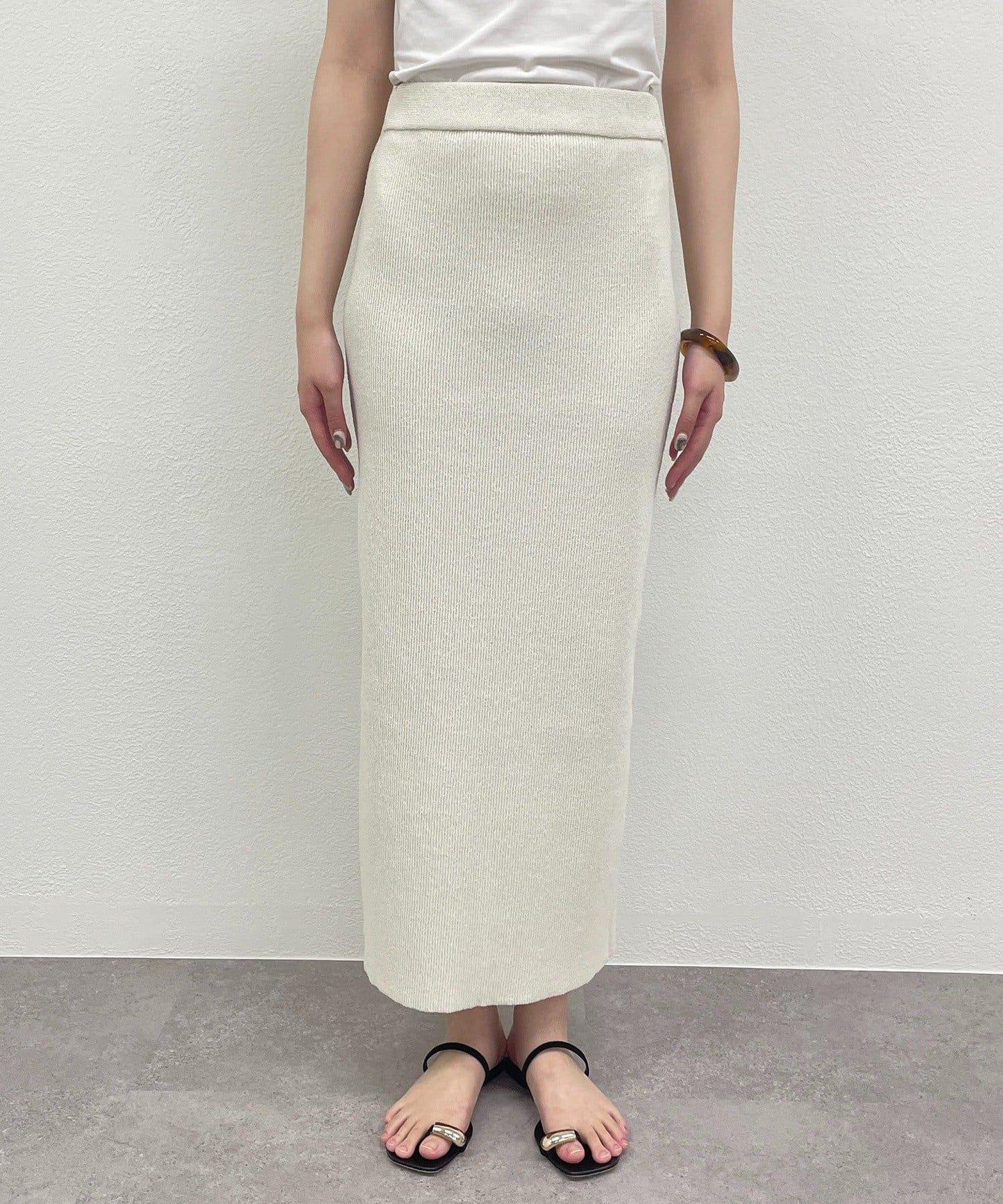 【Loungedress】和紙羅紋針織半身裙