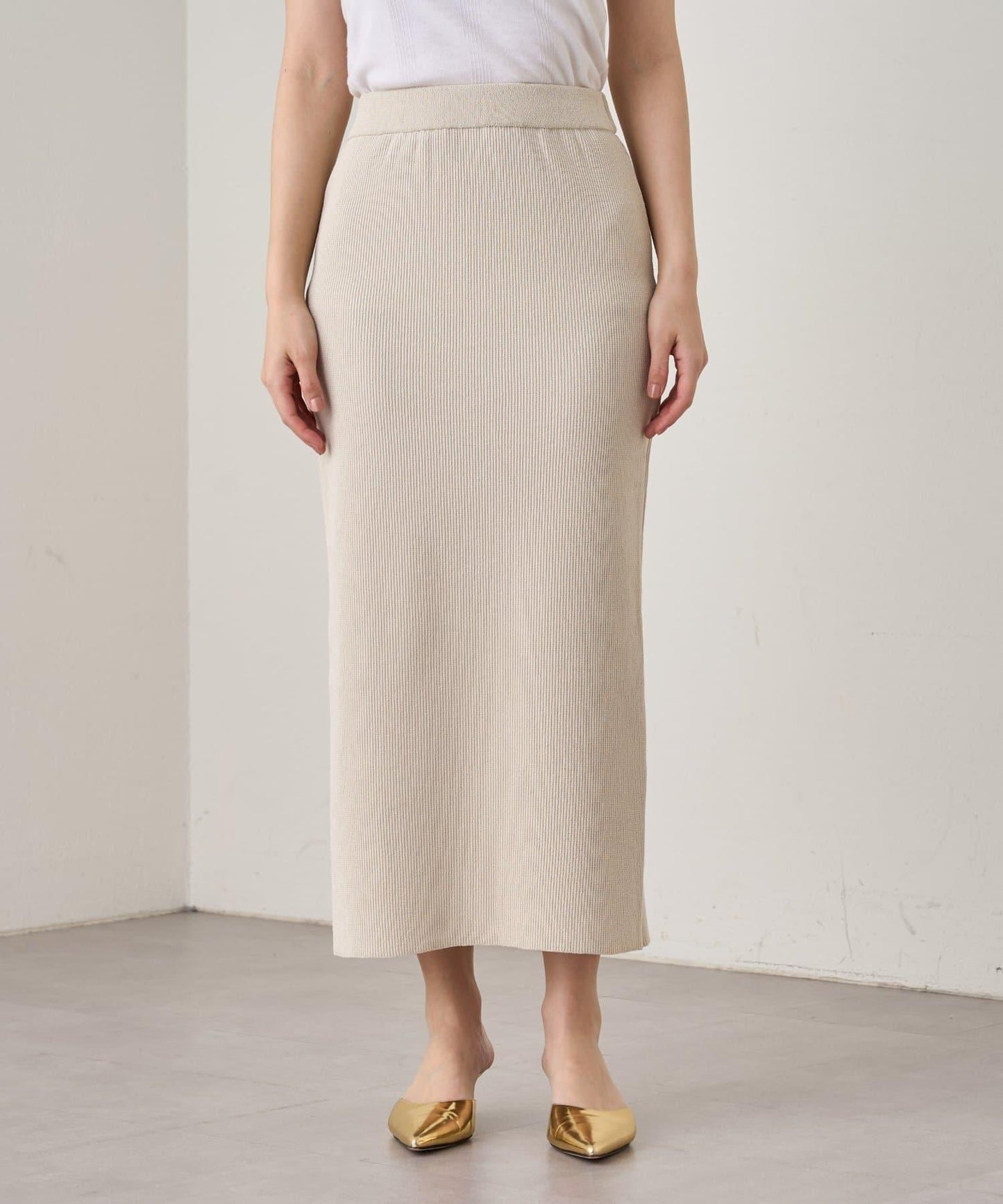 【Loungedress】和紙羅紋針織半身裙