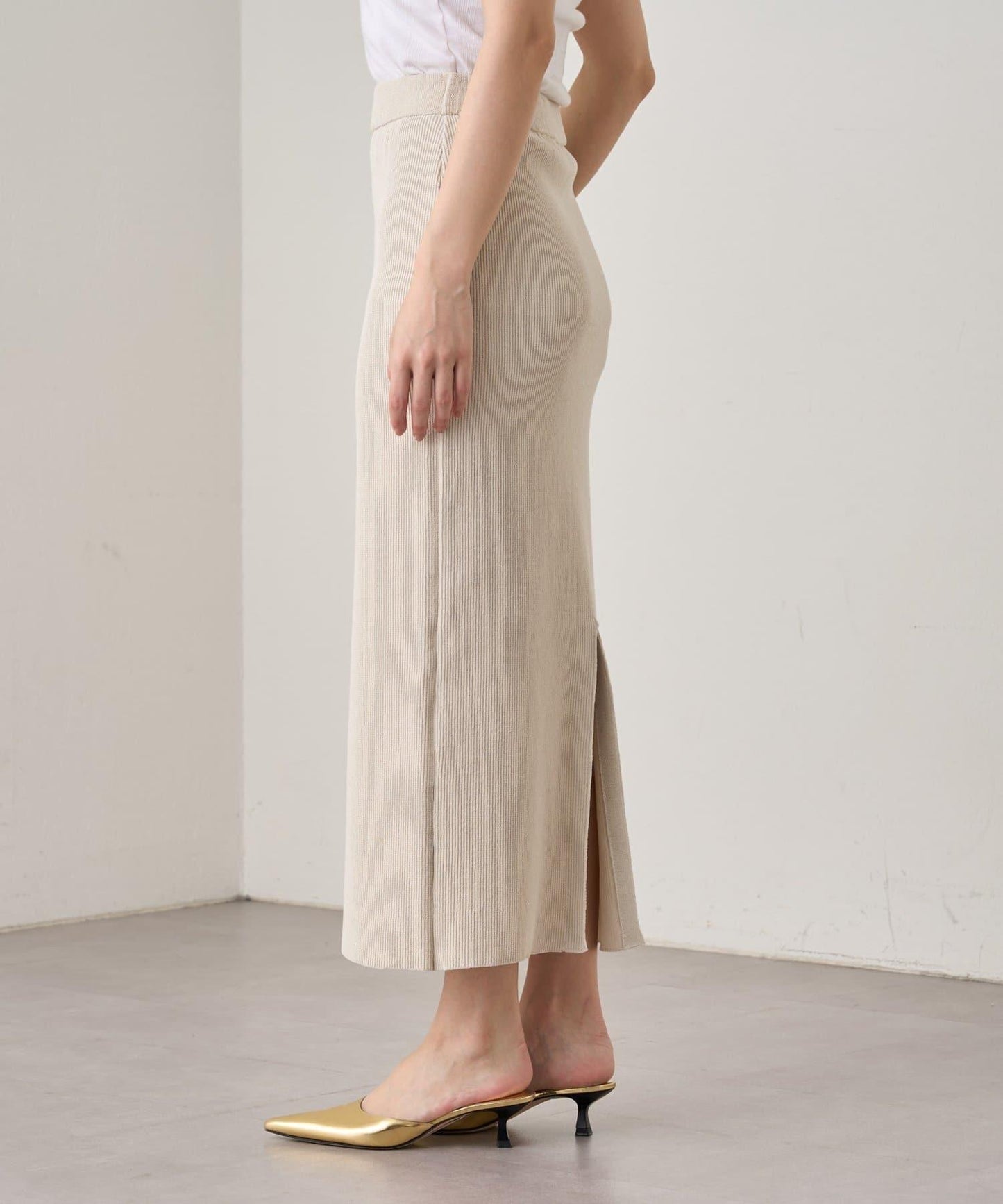【Loungedress】和紙羅紋針織半身裙