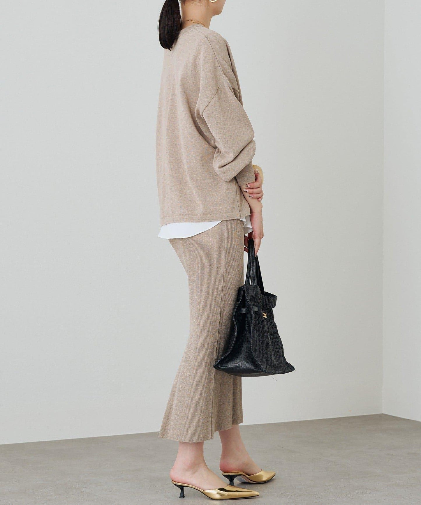 【Loungedress】和紙羅紋針織半身裙