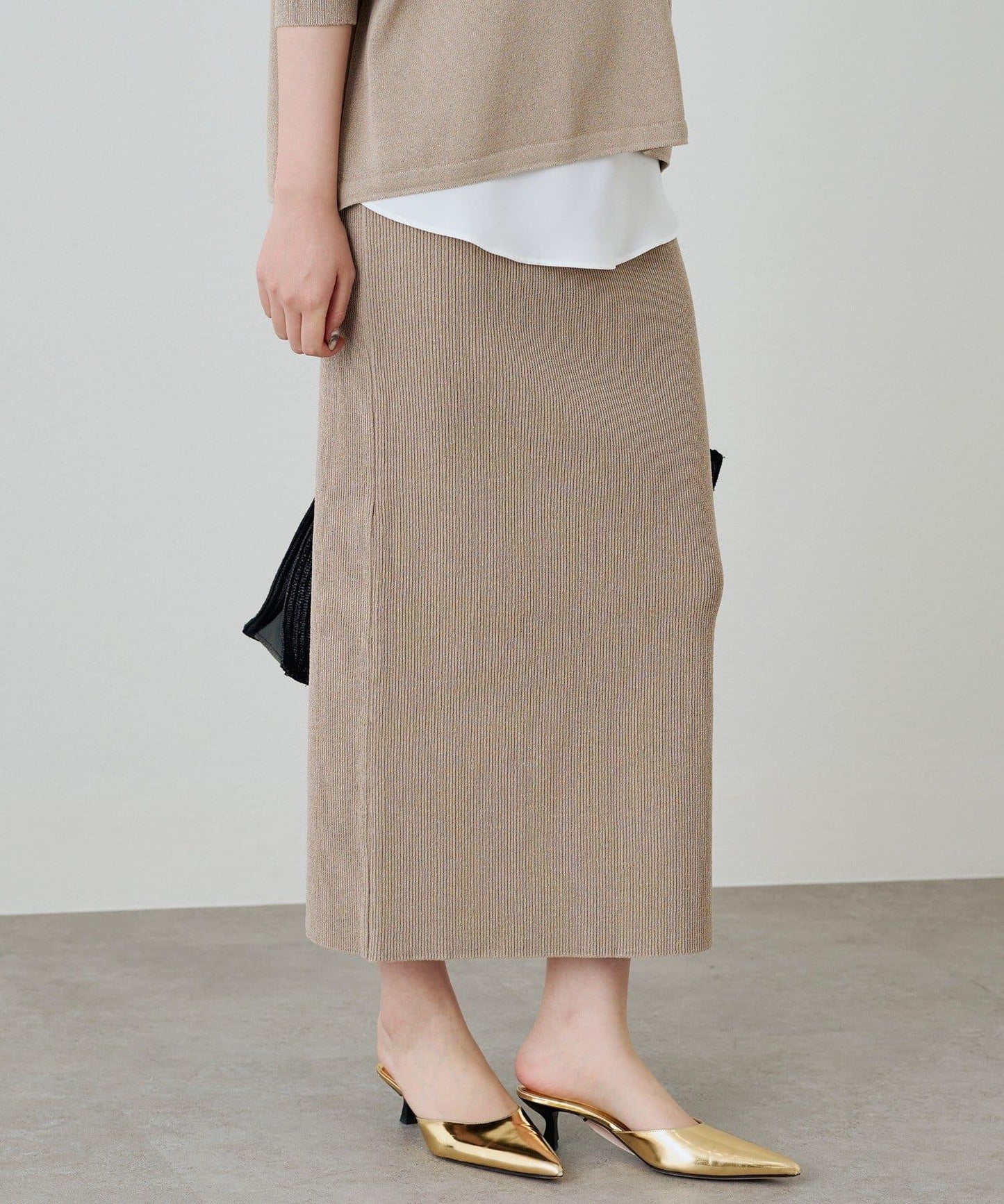 【Loungedress】和紙羅紋針織半身裙