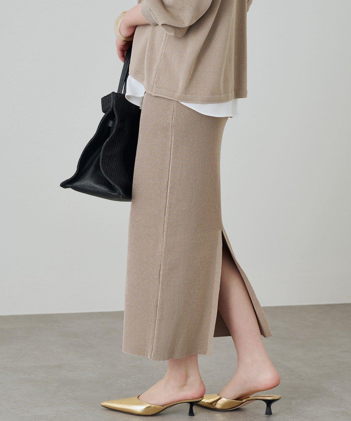 【Loungedress】和紙羅紋針織半身裙
