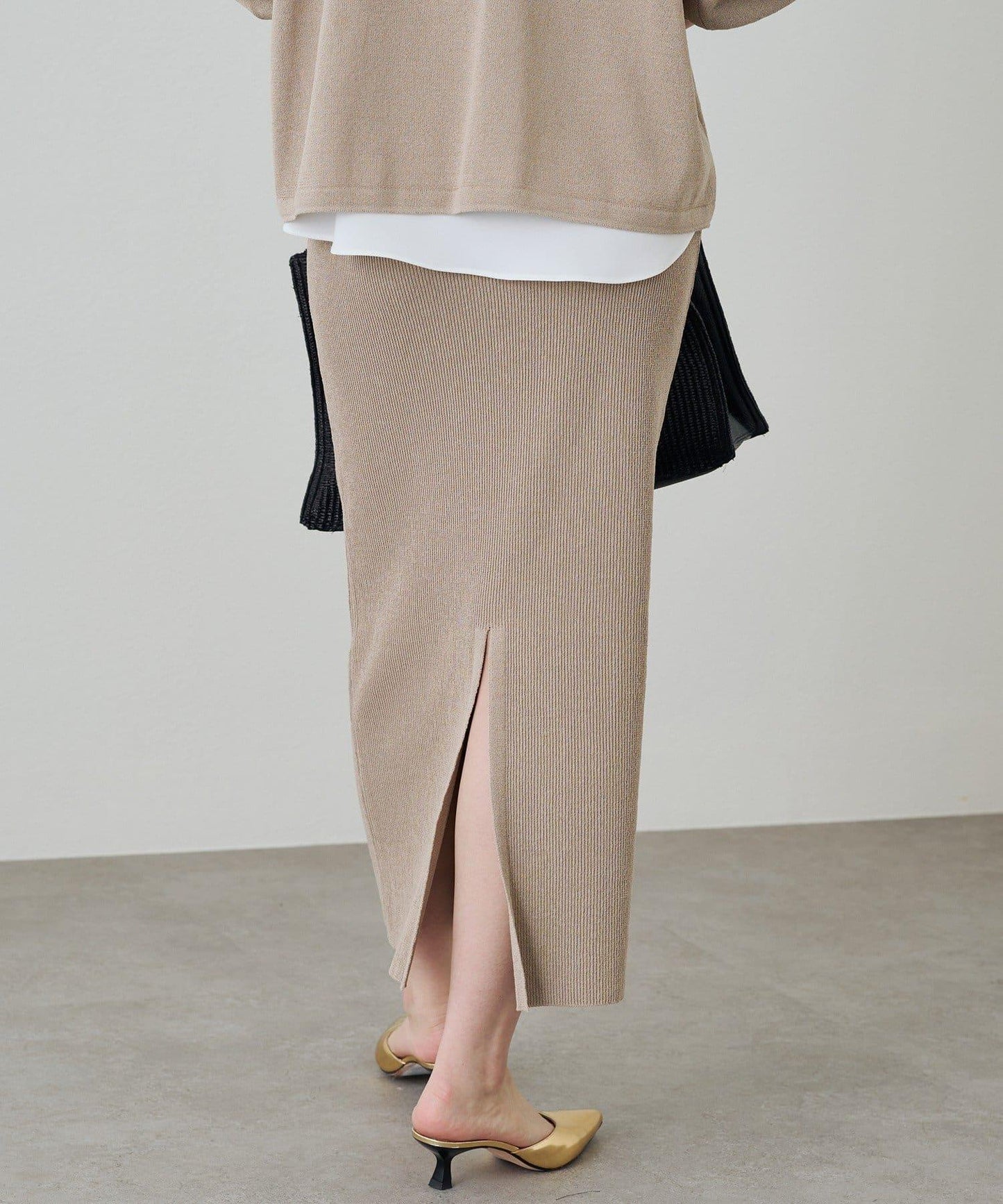 【Loungedress】和紙羅紋針織半身裙
