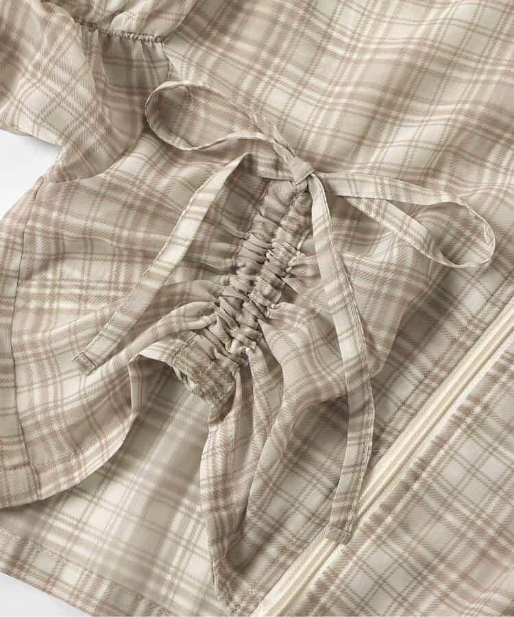 格紋透視襯衫