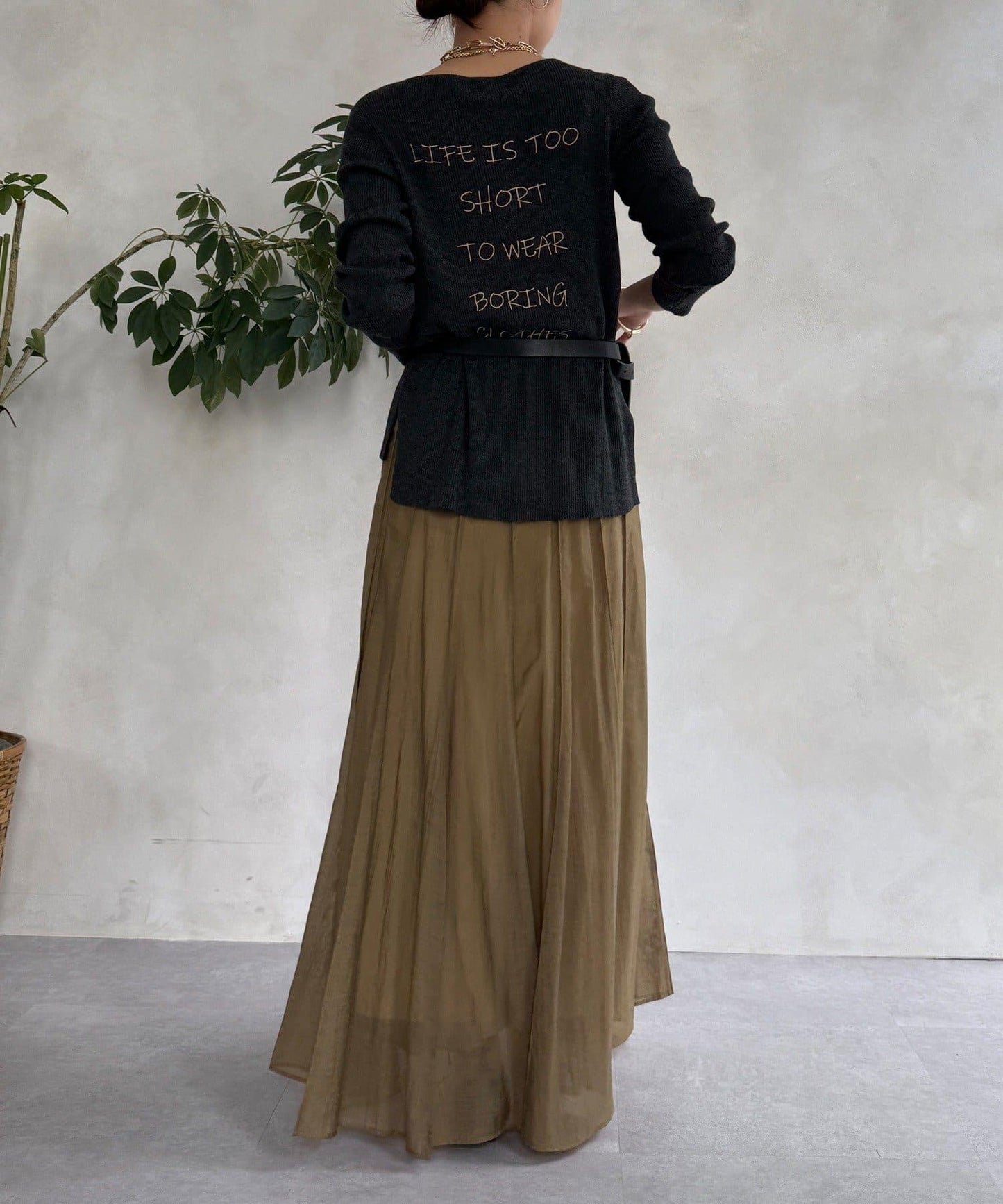 背部標誌刺繡開襟針織衫