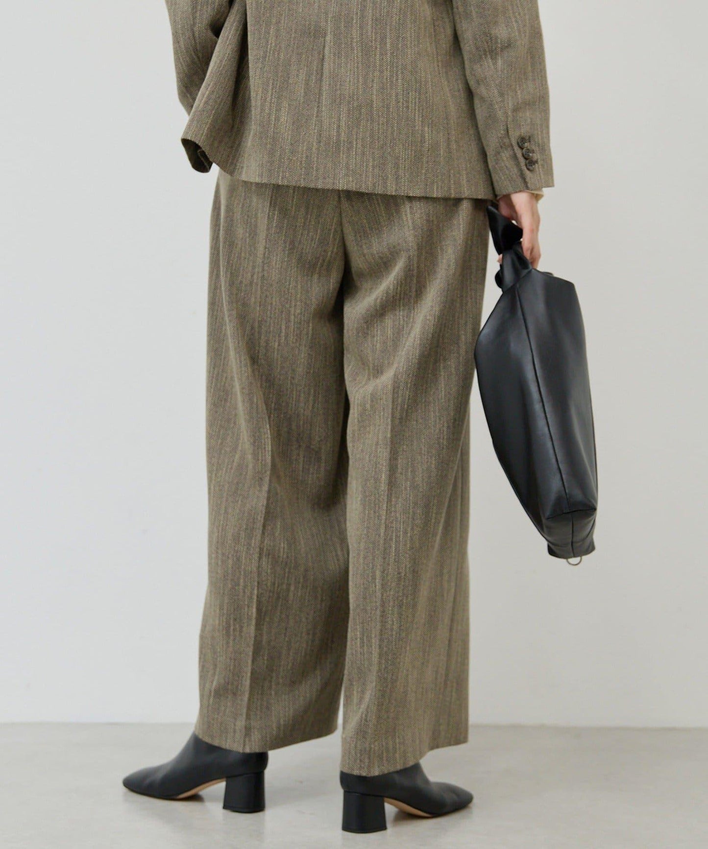 【3尺碼展開】雙褶粗花呢褲