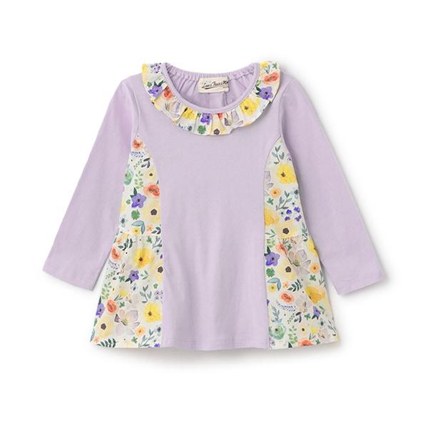 【人氣商品】【直營店無售】花卉圖案拼接層疊長款上衣