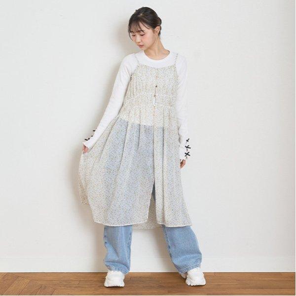 花卉圖案吊帶連衣裙