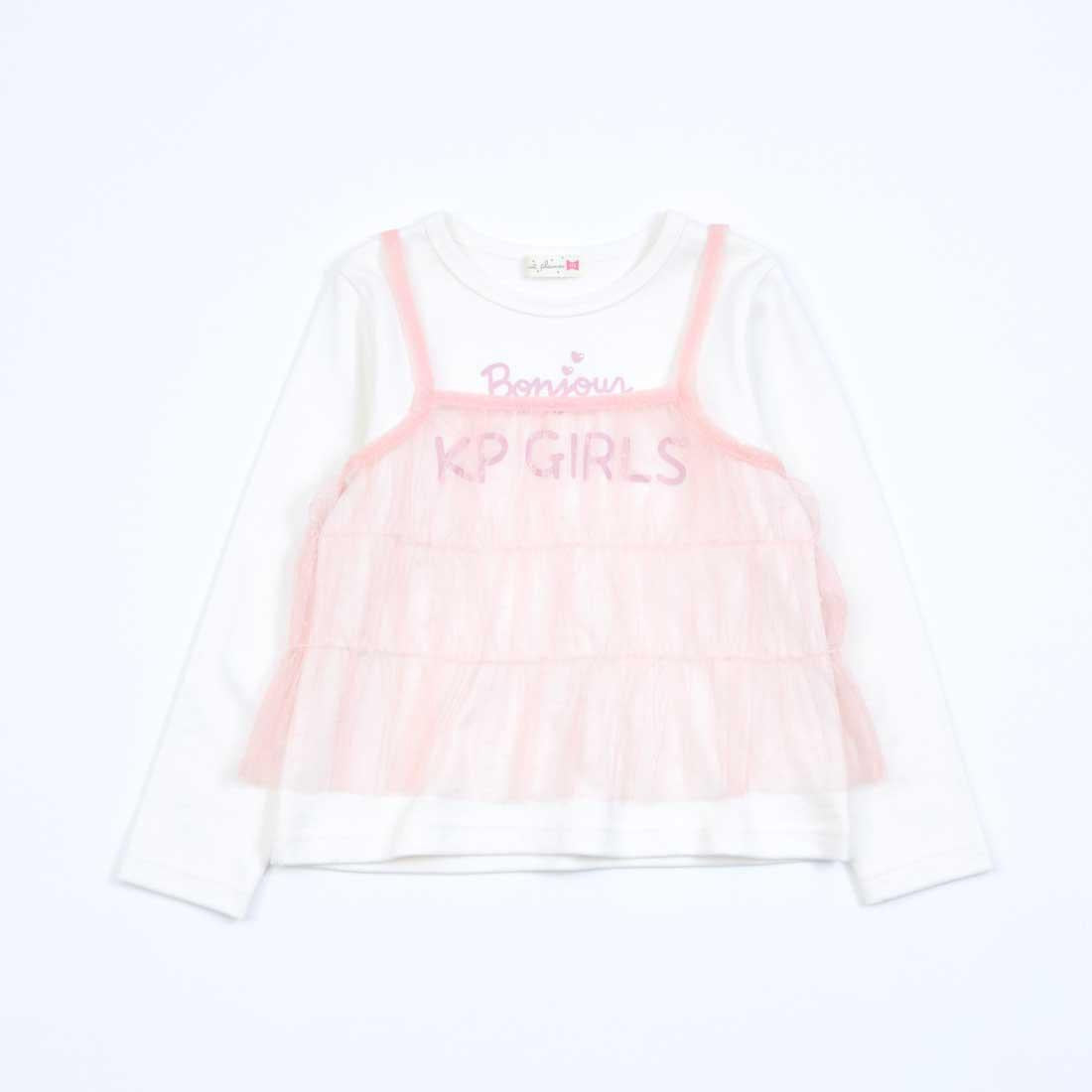 KP 蕾絲網紗吊帶背心&字母印花T恤套裝(100~150)