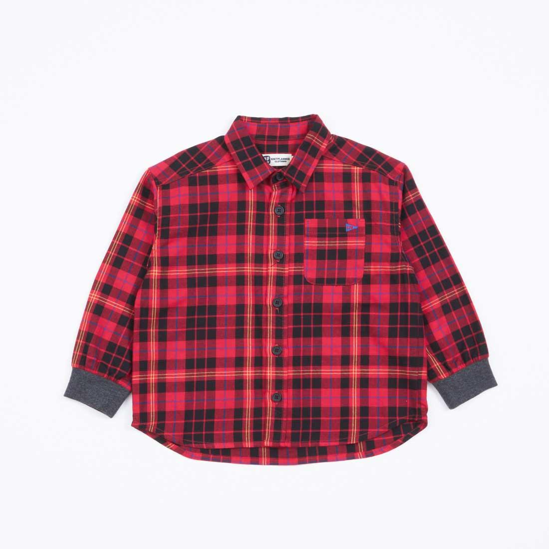 KPBOY 先染格子長袖襯衫(90~150)