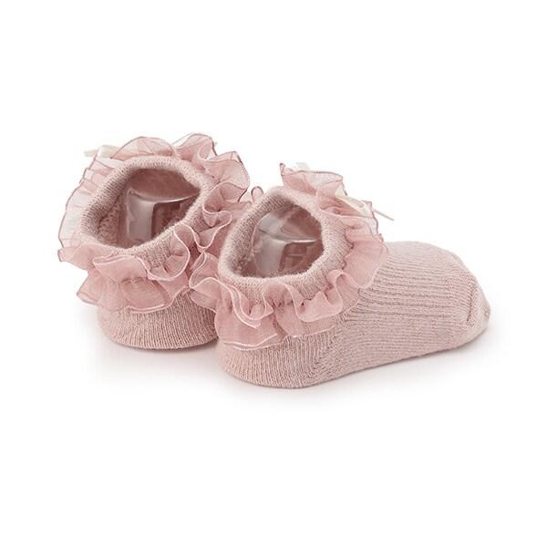 歐根紗荷葉邊短襪