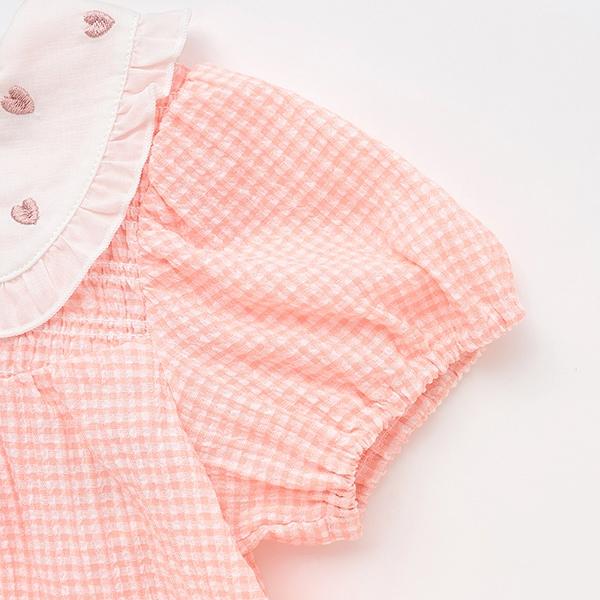 領口愛心刺繡長款上衣