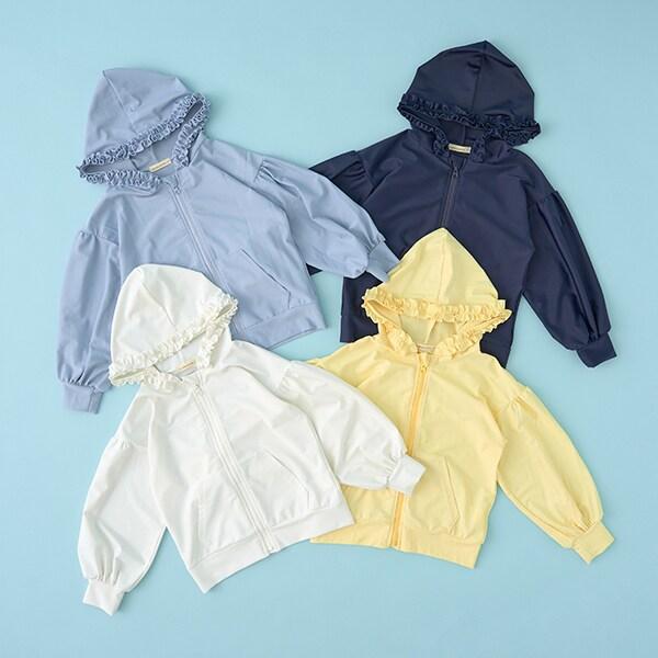 【SWIM】荷葉邊連帽泡泡袖防曬衣