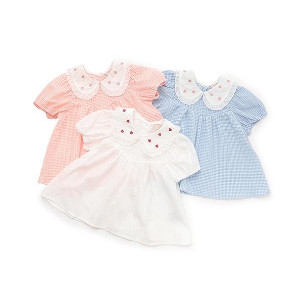 領口愛心刺繡長款上衣