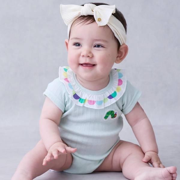 【飢餓的毛毛蟲】荷葉邊領連體衣