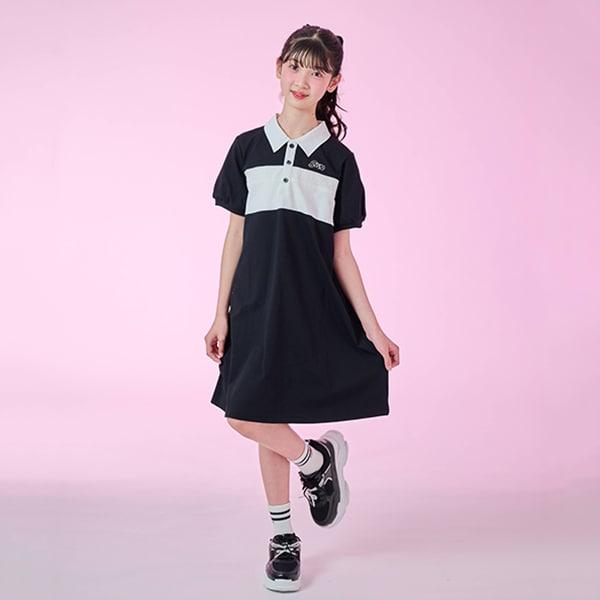 【接觸冷感】拼接款POLO連衣裙