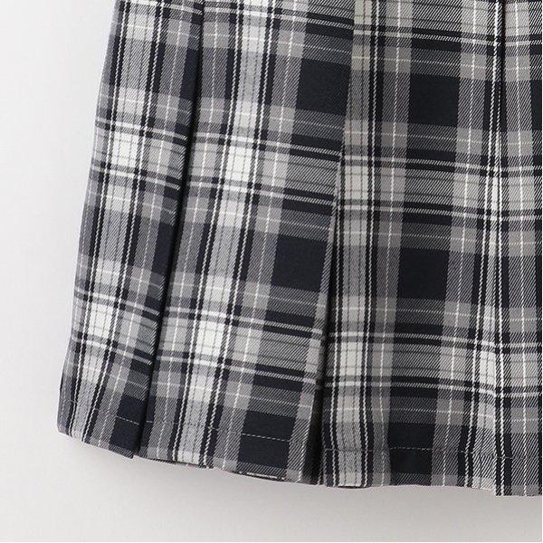 【GOODPRICE】附腰帶格紋百褶裙